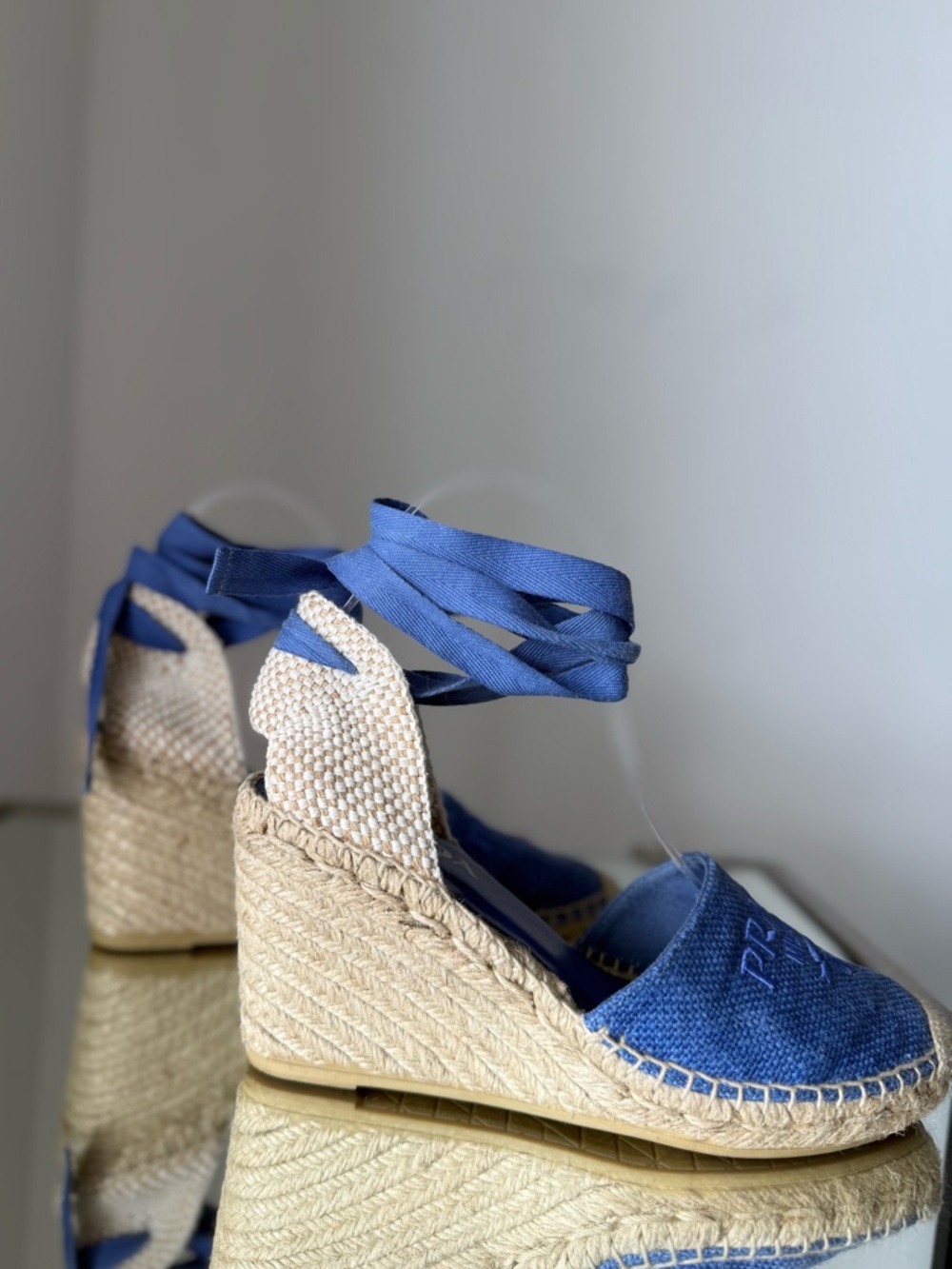Like new PRADA Wrap Around Espadrille Sandals $985 38 - Picture 8 of 12